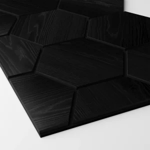 Ribbon-Hexagon Black Diamond Ash start panel with black acoustic felt