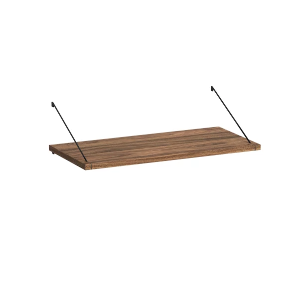 Brace shelf Diamond Walnut 640 mm black brackets